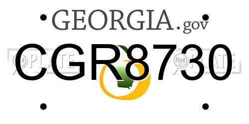 CGR8730 Georgia License Plate