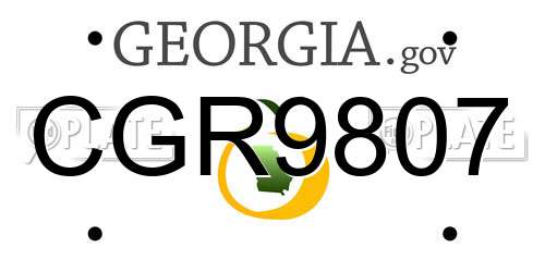 CGR9807 Georgia License Plate