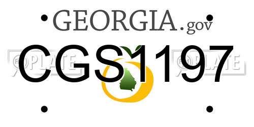 CGS1197 Georgia License Plate