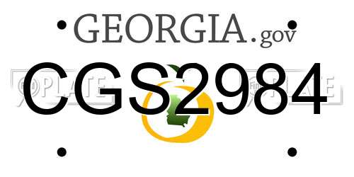 CGS2984 Georgia License Plate