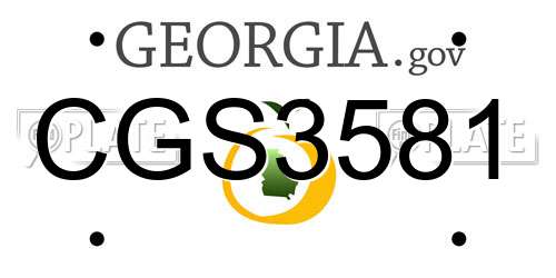 CGS3581 Georgia License Plate