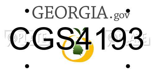 CGS4193 Georgia License Plate
