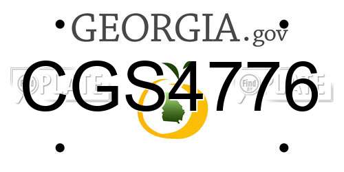 CGS4776 Georgia License Plate