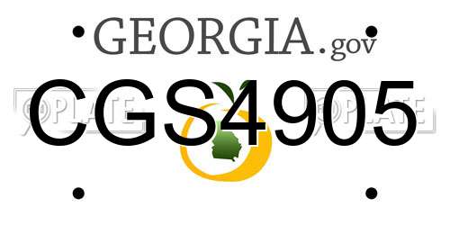 CGS4905 Georgia License Plate