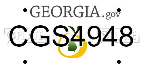 CGS4948 Georgia License Plate