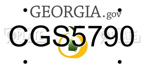 CGS5790 Georgia License Plate