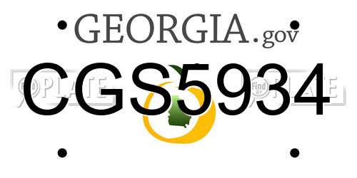 CGS5934 Georgia License Plate