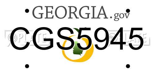 CGS5945 Georgia License Plate
