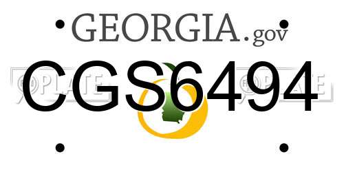 CGS6494 Georgia License Plate