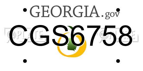 CGS6758 Georgia License Plate
