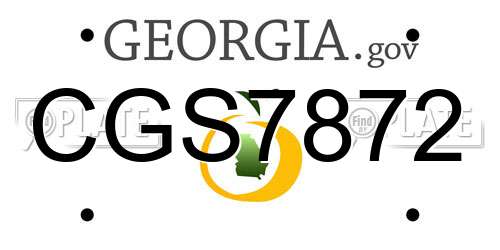 CGS7872 Georgia License Plate