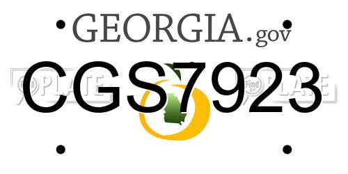 CGS7923 Georgia License Plate