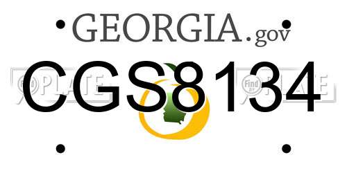 CGS8134 Georgia License Plate