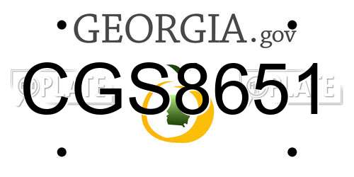 CGS8651 Georgia License Plate