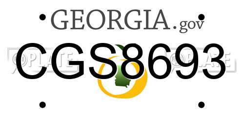 CGS8693 Georgia License Plate