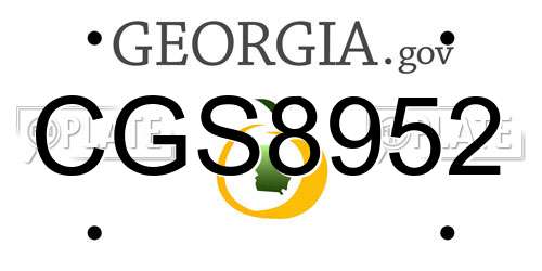 CGS8952 Georgia License Plate