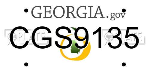 CGS9135 Georgia License Plate