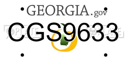 CGS9633 Georgia License Plate