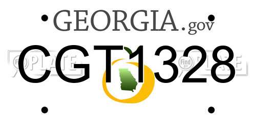 CGT1328 Georgia License Plate