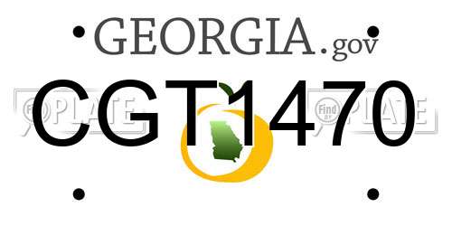 CGT1470 Georgia License Plate