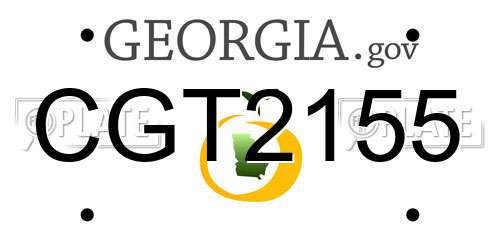 CGT2155 Georgia License Plate