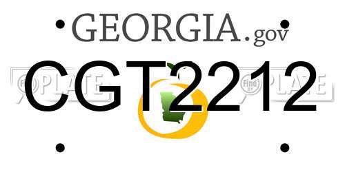 CGT2212 Georgia License Plate