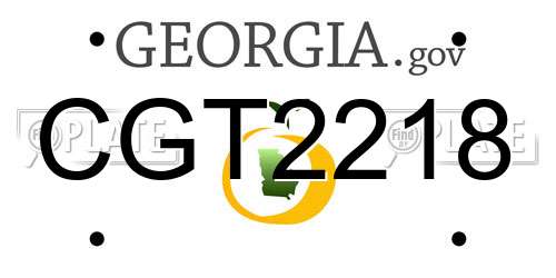 CGT2218 Georgia License Plate