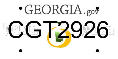 CGT2926 Georgia License Plate
