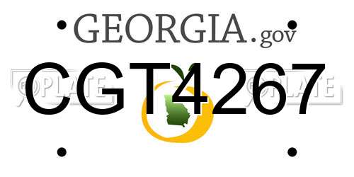 CGT4267 Georgia License Plate