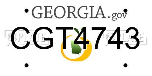 CGT4743 Georgia License Plate