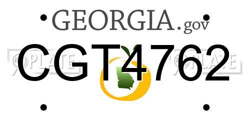 CGT4762 Georgia License Plate