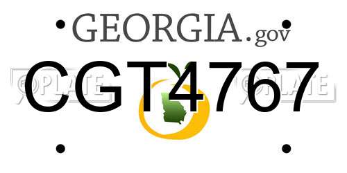 CGT4767 Georgia License Plate