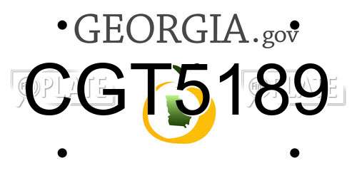 CGT5189 Georgia License Plate
