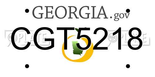 CGT5218 Georgia License Plate