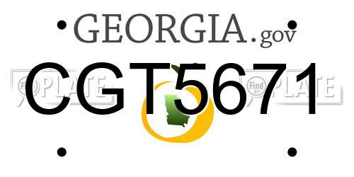 CGT5671 Georgia License Plate