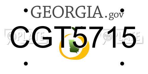 CGT5715 Georgia License Plate