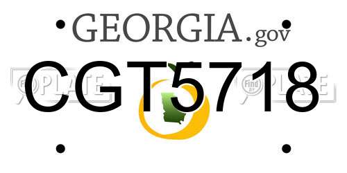 CGT5718 Georgia License Plate