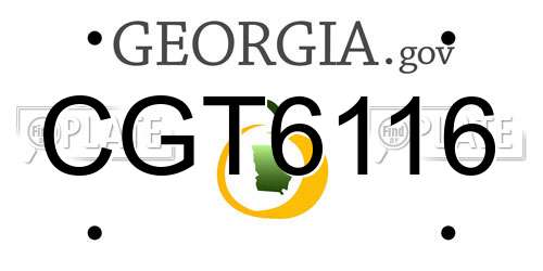 CGT6116 Georgia License Plate
