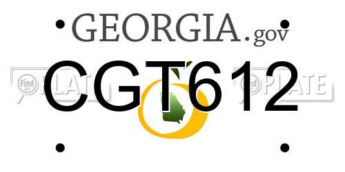 CGT612 Georgia License Plate