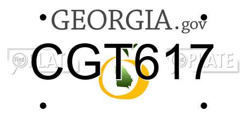 CGT617 Georgia License Plate