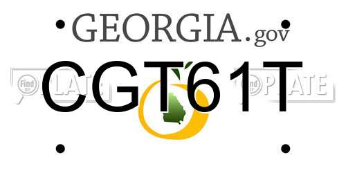 CGT61T Georgia License Plate