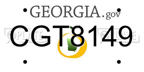 CGT8149 Georgia License Plate