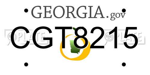 CGT8215 Georgia License Plate