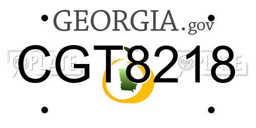 CGT8218 Georgia License Plate
