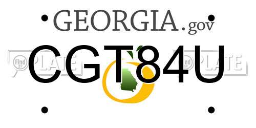 CGT84U Georgia License Plate