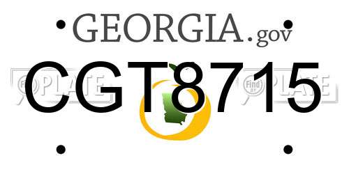 CGT8715 Georgia License Plate