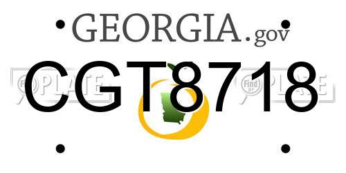 CGT8718 Georgia License Plate