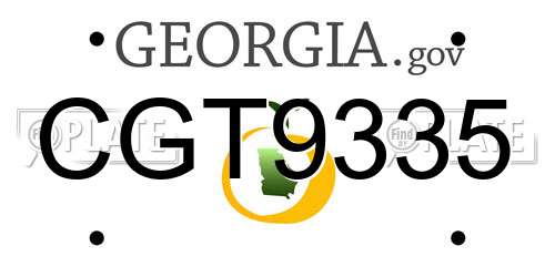 CGT9335 Georgia License Plate