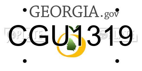 CGU1319 Georgia License Plate