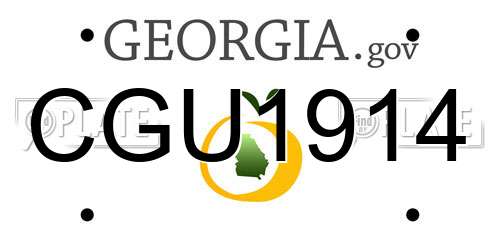 CGU1914 Georgia License Plate